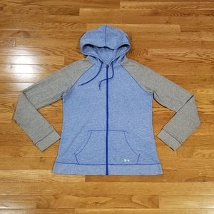 UA lightweight blue and gray zip-up hoodie L